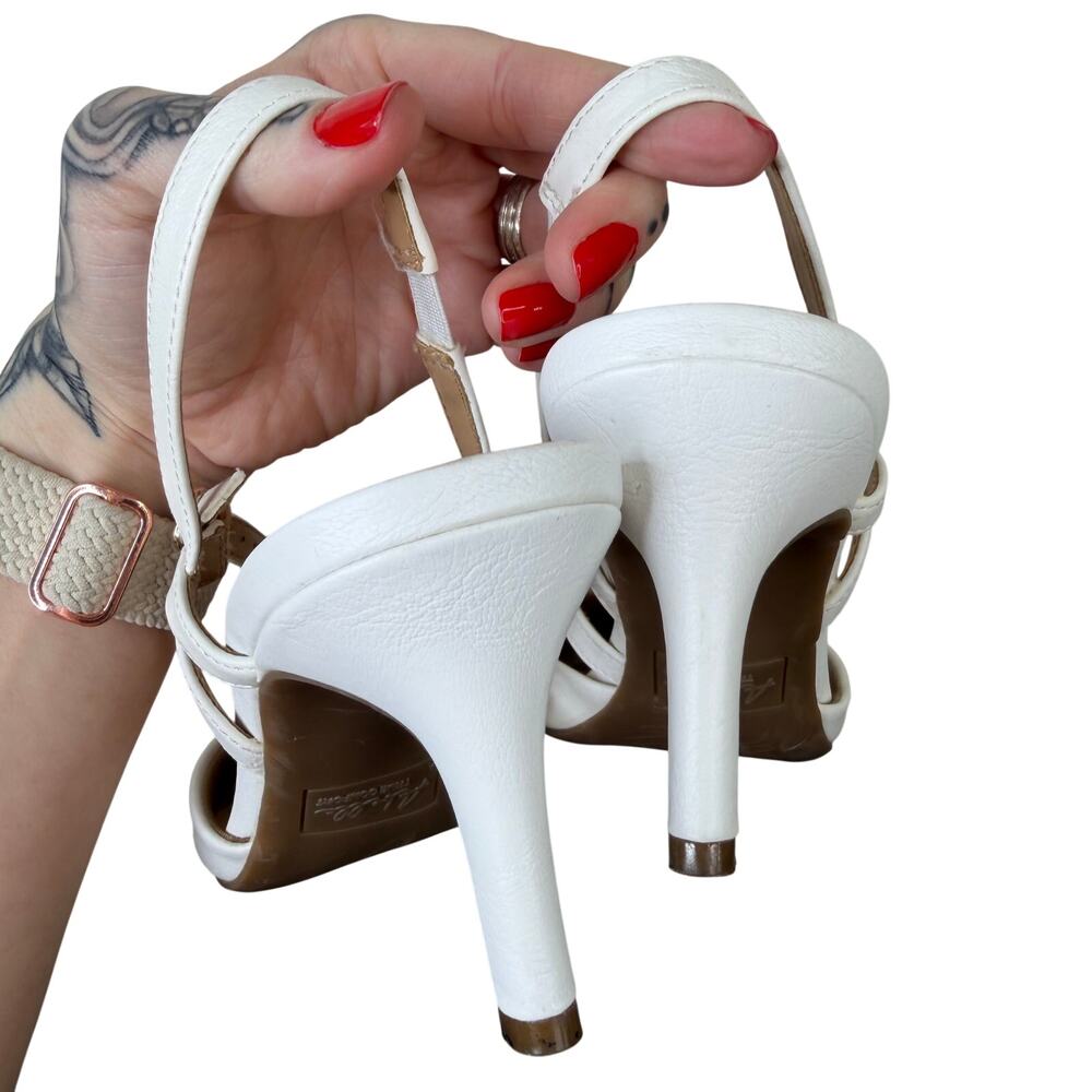 Abella True Comfort White Slingback Pointed Toe Cushioned Kitten Heel Pumps 8.5M - Picture 6 of 8